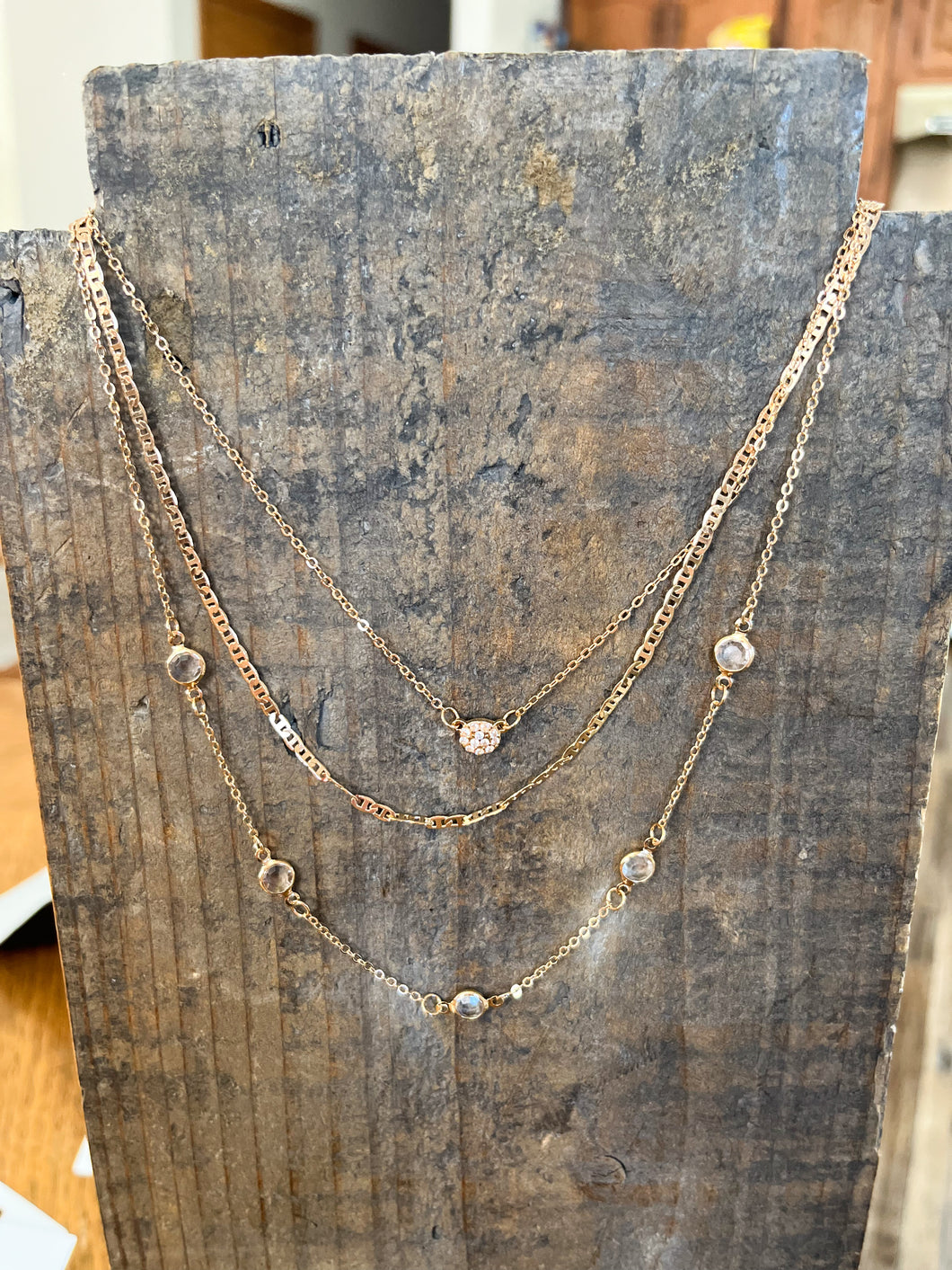 Three Layered Gold Necklace